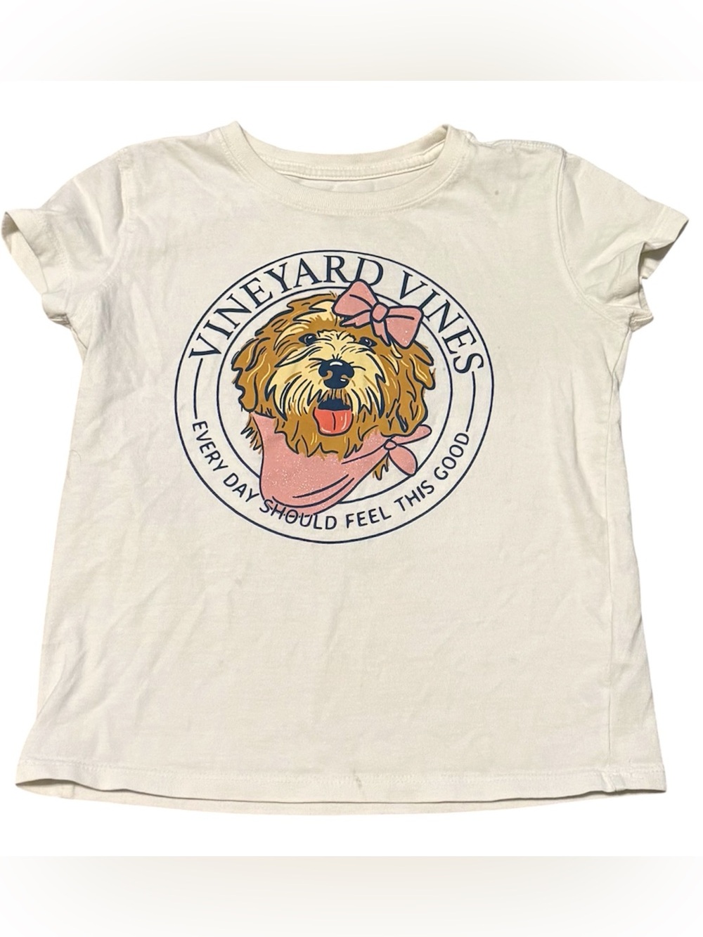 Vineyard Vines Girls Dog Graphic Tee Small
